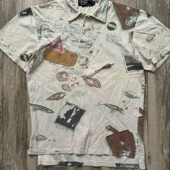 Vintage 1994 Polo Ralph Lauren Polo Sportsman Camping Fishing Shirt Size Small - Picture 8 of 8